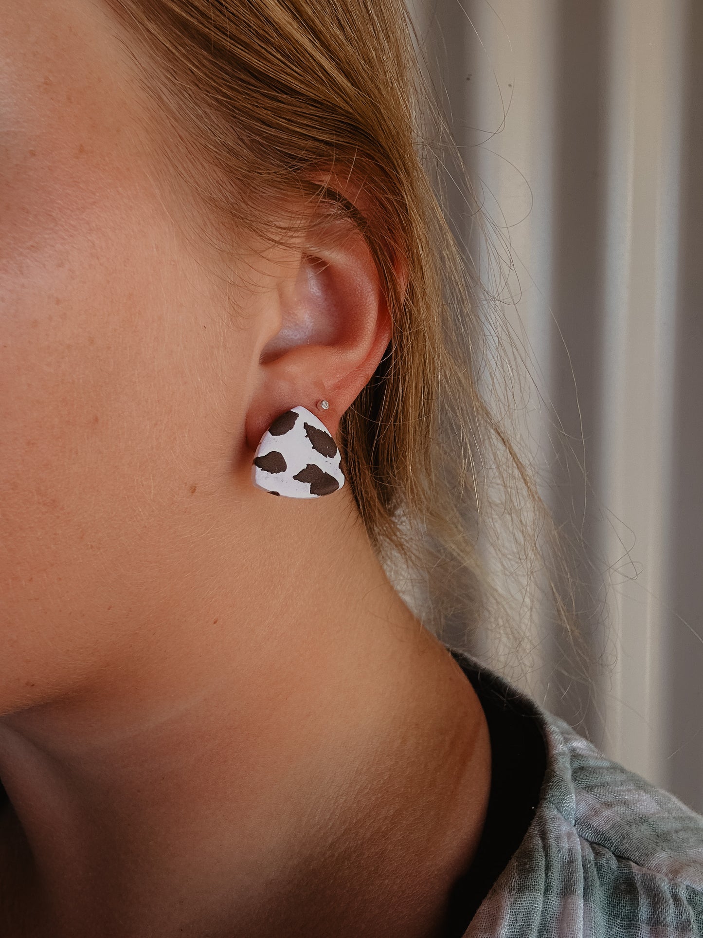 Cow Print - Clay Stud Earrings