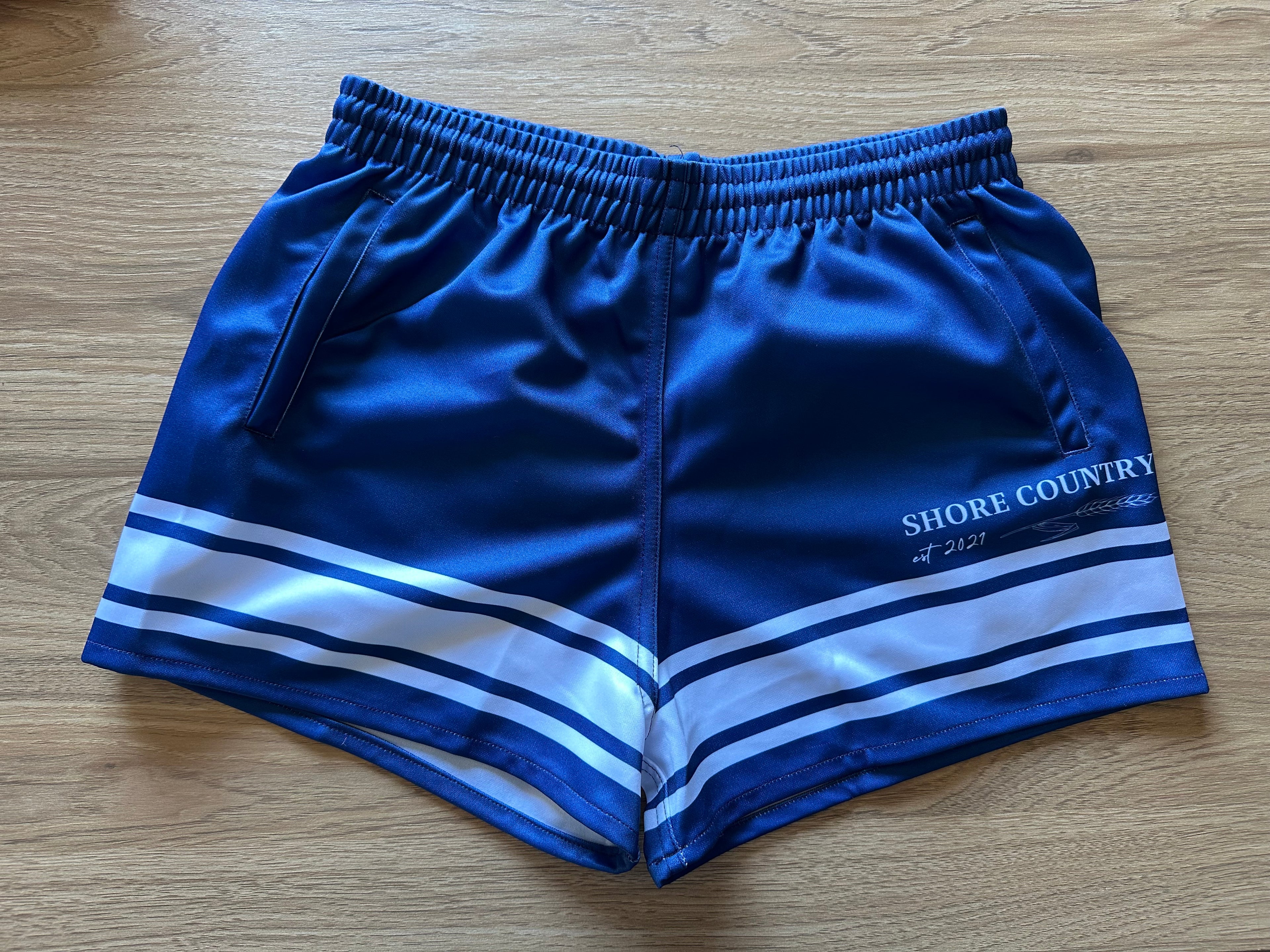 Rugby Shorts - Blue & White