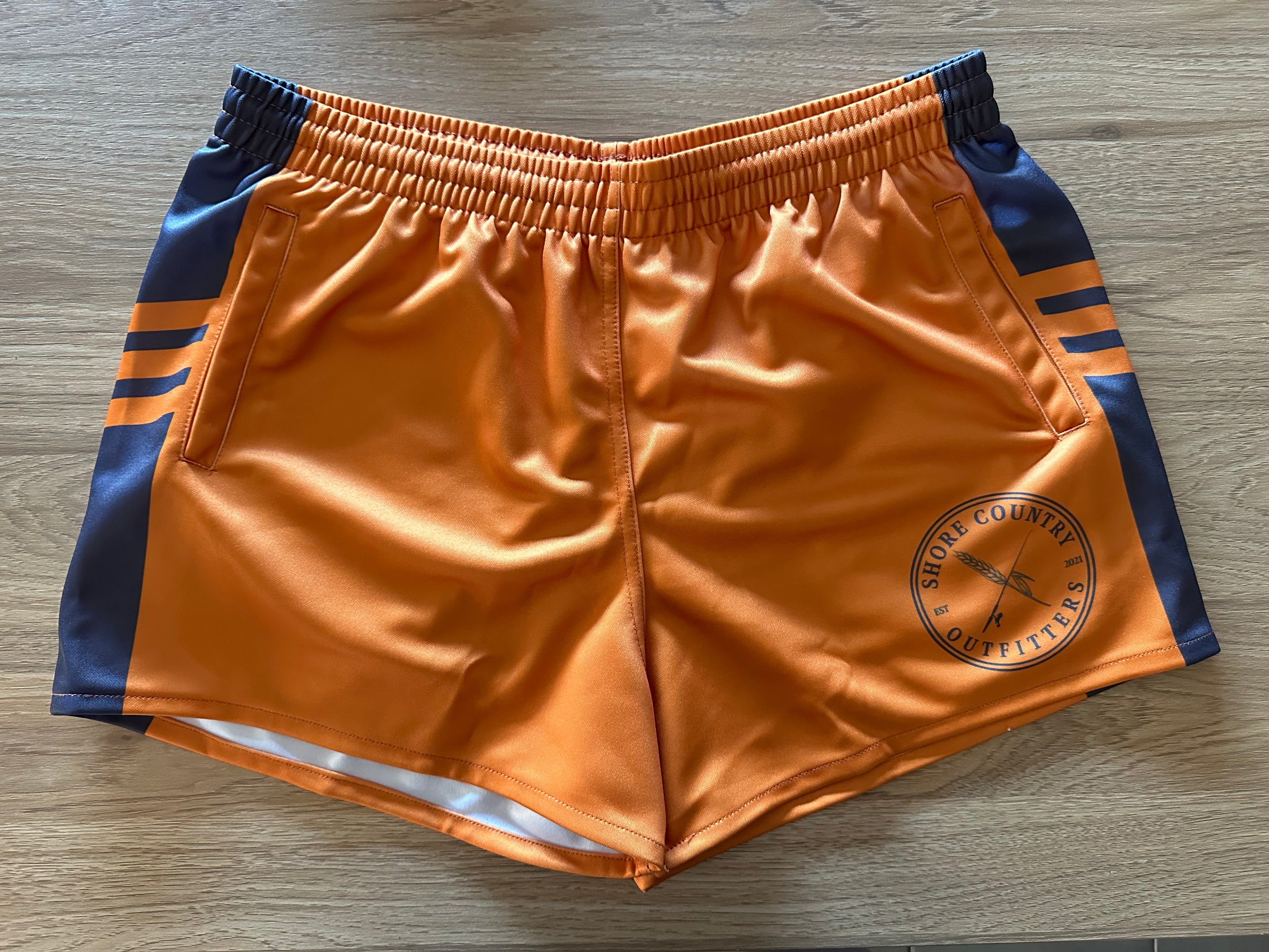 Rugby Shorts - Rust & Coal