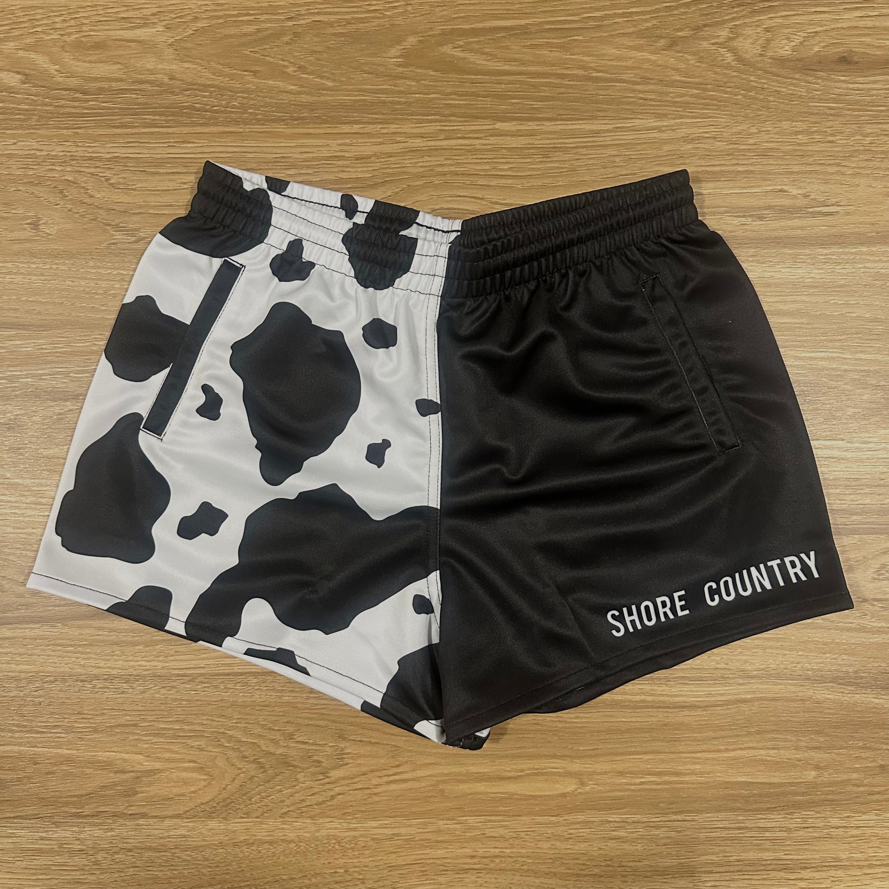 Rugby Shorts - Cowprint - Black