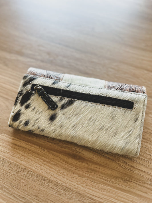 Dampier Hand Tooled Wallet - Salt & Pepper