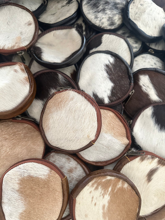 Cow Hide Coin Purse - Assorted