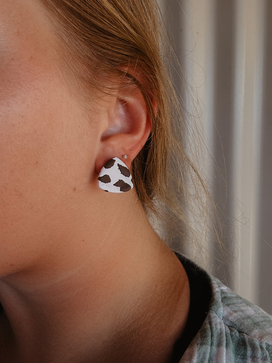 Cow Print - Clay Stud Earrings